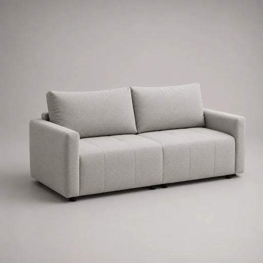 Divano 2 posti in poliestere grigio chiaro, 170 x 88 x 82 cm